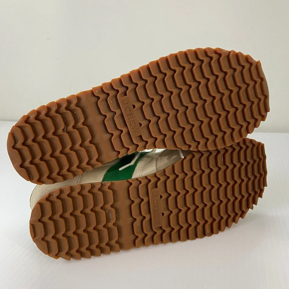 J Crew Lace Up Low Top Sneakers‎ Mountain White Kelly Green Womens 8.5
